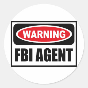 Redonda Advertencia al Pegatina AGENTE del FBI