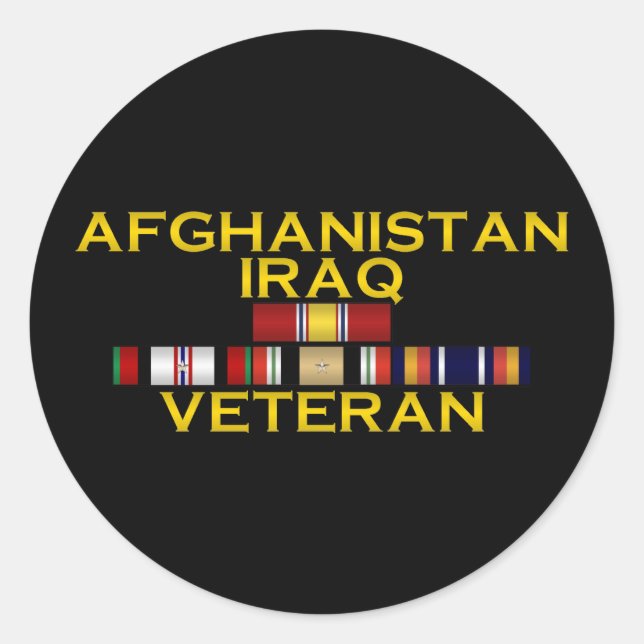 Redonda Afganistán e Iraq Pegatina de EFP (Anverso)