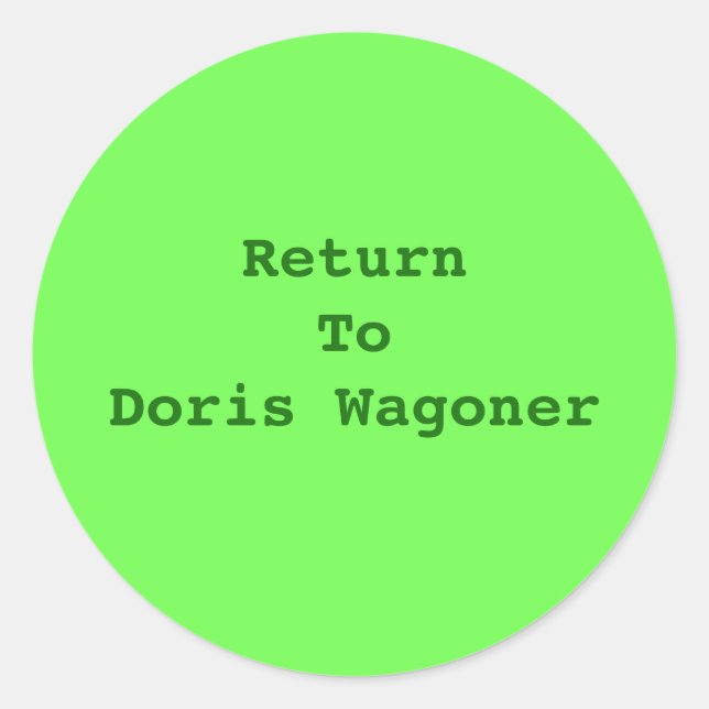 REDONDA AGREGAR SU PROPIO PEGATINA DE TEXTO (Anverso)