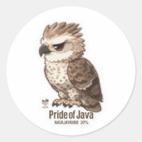 Águila de Java Kawaii Pegatina - Nación de Indones
