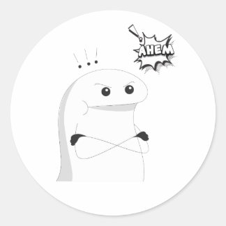 Redonda ahem, pegatina de caras divertidas y enfadadas