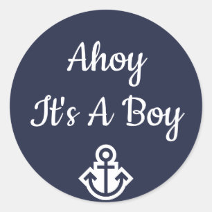 Redonda Ahoy es un Pegatina de boy Anchor
