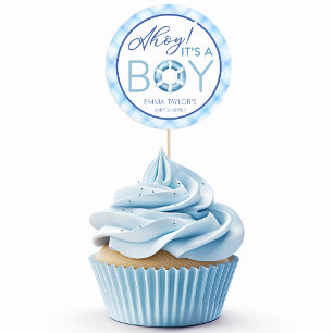 Redonda Ahoy es un Pegatina de favores de Baby Shower naci
