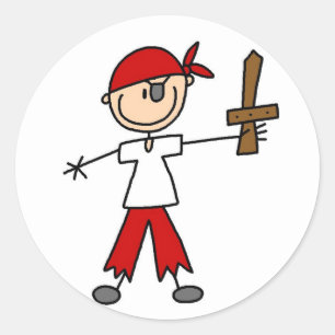 Redonda Ahoy Matey Pirate Pegatina