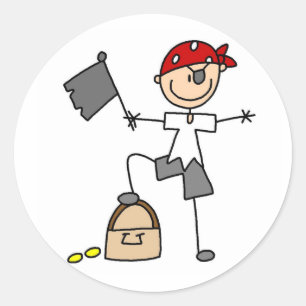 Redonda Ahoy pegatina afable del pirata