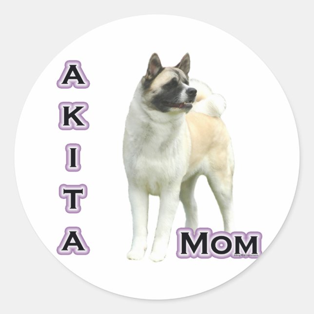 Redonda Akita Mom 4 - Pegatina (Anverso)