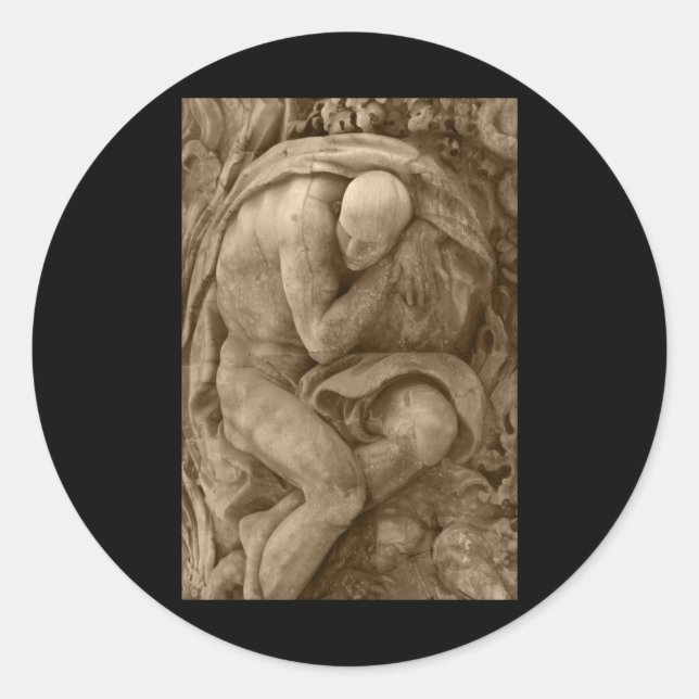 Redonda Alabaster Carving Valencia Tint Vertical Pegatina (Anverso)