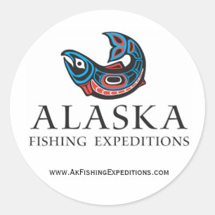 Redonda Alaska que pesca al pegatina de Expedtions