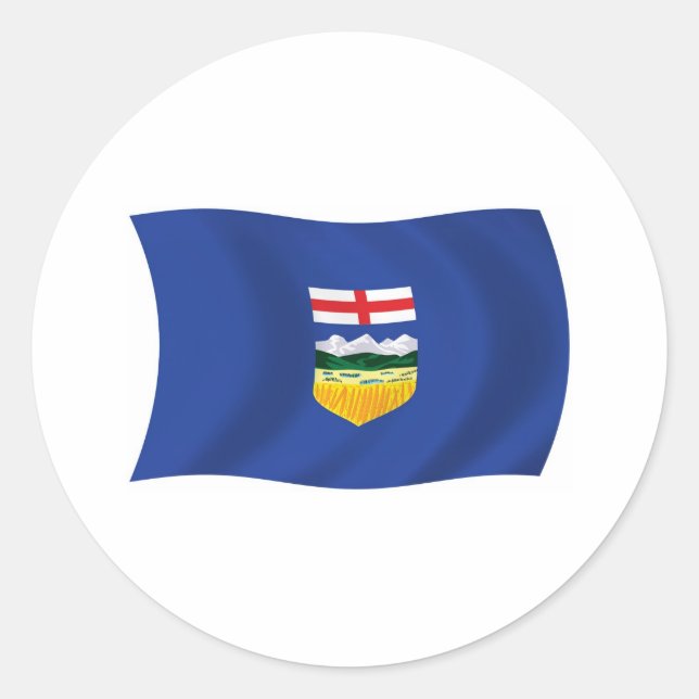 Redonda Alberta Flag Pegatina (Anverso)