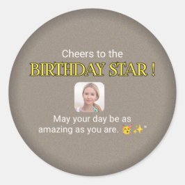 Redonda Alegre clásico: Pegatina feliz cumpleaños