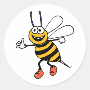 Redonda Alegre Personalizado Bee Pegatina