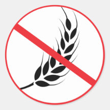 Alergia del trigo Pegatina redondo Celiac Clásico 