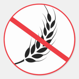 Redonda Alergia del trigo Pegatina redondo Celiac Clásico 
