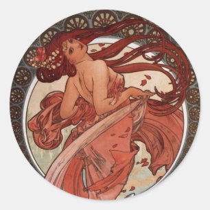 Redonda Alfonso Mucha, pegatina de la "danza"