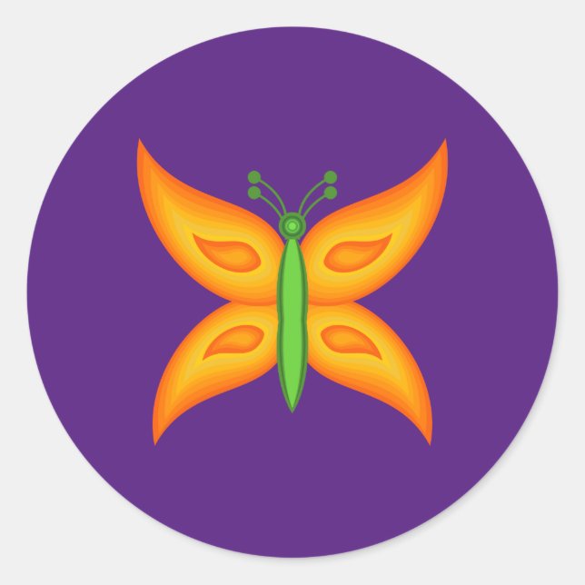 Redonda Alien Butterfly Pegatina (Anverso)