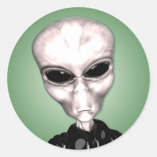 Redonda Alien Gray Pegatina
