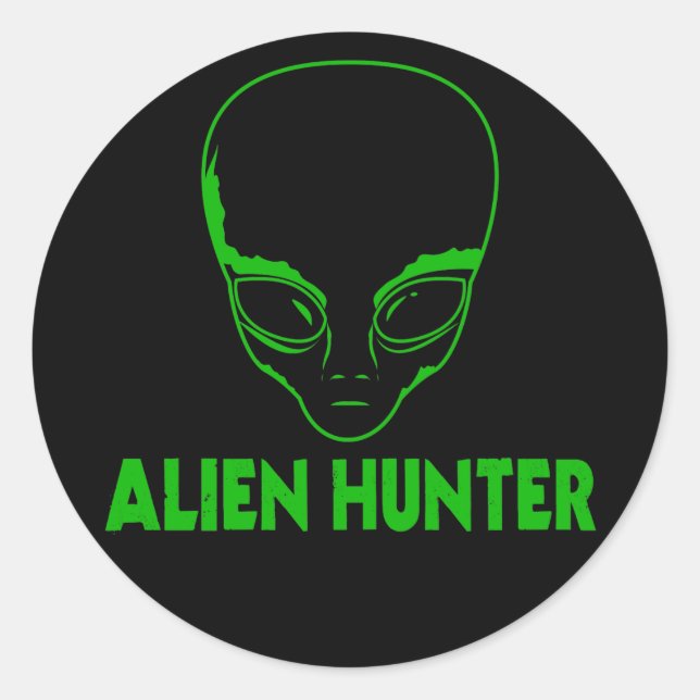 Redonda Alien Hunter Pegatina (Anverso)