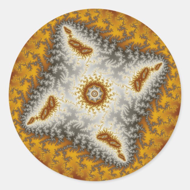 Redonda Alien - Pegatina fractal (Anverso)