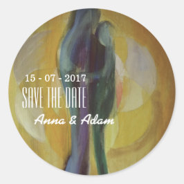 Redonda Amar a Abg Couple Boda Pegatina