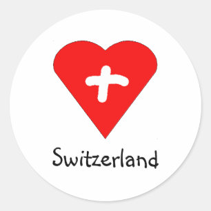 Redonda Amar Suiza - pegatina del corazón suizo