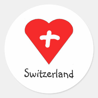 Redonda Amar Suiza - pegatina del corazón suizo