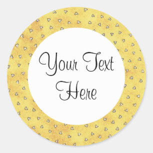 Redonda Amarillo con Pegatina cardíaco