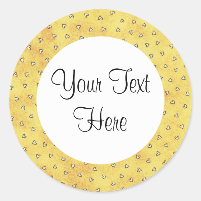 Redonda Amarillo con Pegatina cardíaco (Anverso)