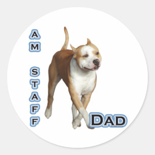 Redonda American Staffordshire Dad 4 - Pegatina