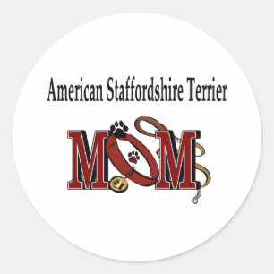 Redonda American Staffordshire Terrier Mom Pegatina