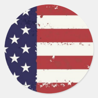 Redonda Americana Bandera Pegatina