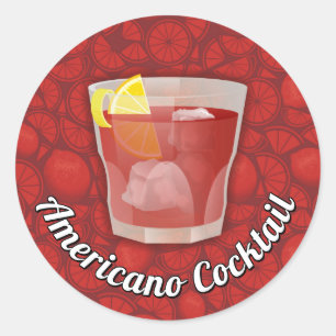 Redonda Americano Cocktail Classic Round Pegatina