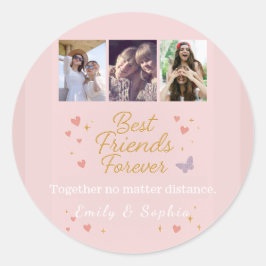 Redonda Amigos para Siempre – 3 Collage de Fotos Pegatina