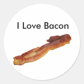 Redonda Amo a Bacon Pegatina