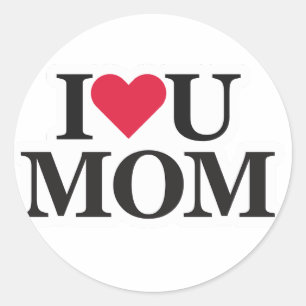 Redonda Amo a Mamá Pegatina