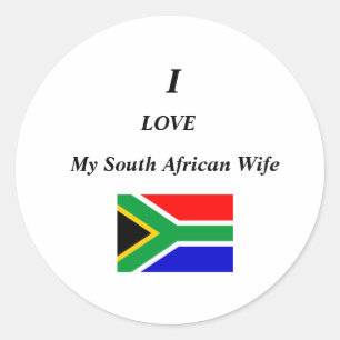 Redonda Amo a mi esposa sudafricana, Pegatina redondo clás