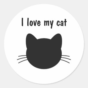 Redonda Amo a mi Pegatina de gatos