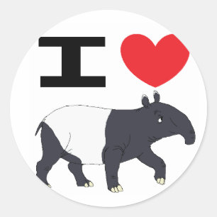 Redonda Amo a Tapir pegatina