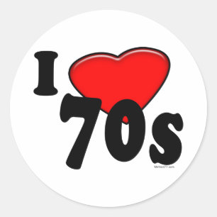 Redonda Amo al pegatina 70s