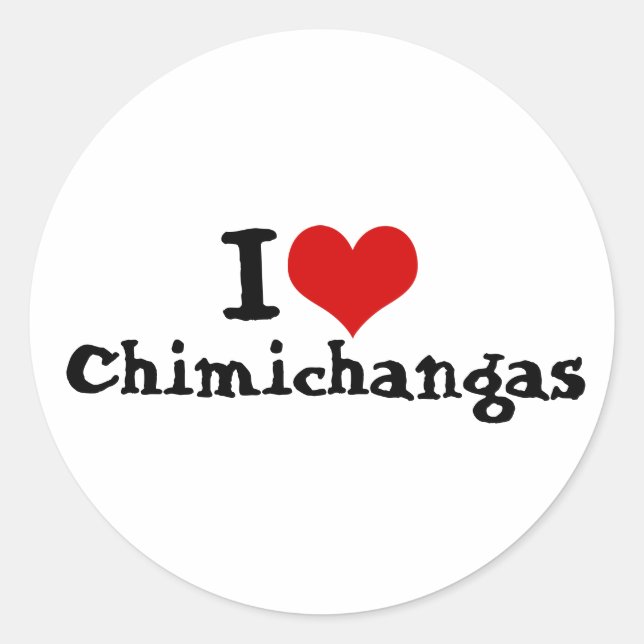 Redonda Amo al Pegatina de Chimichangas (Anverso)