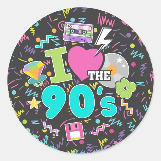 Redonda Amo al Pegatina de los 90 (Anverso)