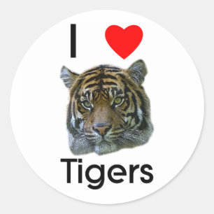 Redonda Amo al pegatina de los tigres