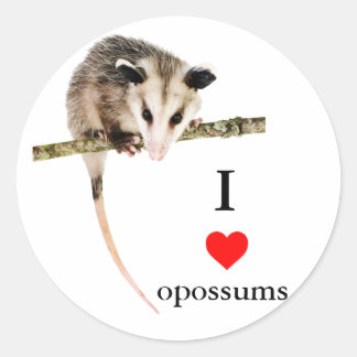 Redonda Amo al Pegatina de Opossums