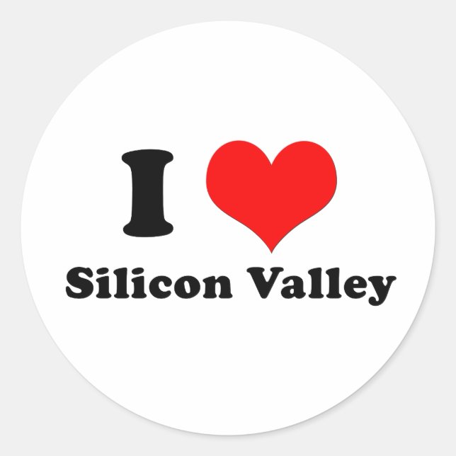 Redonda Amo al Pegatina de Silicon Valley (Anverso)