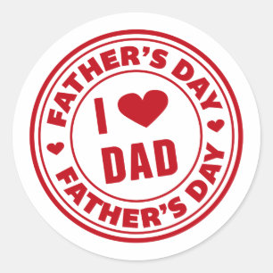 Redonda Amo al pegatina feliz del día de padre del papá el