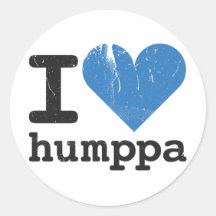 Amo la pegatina azul de Humppa