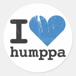 Redonda Amo la pegatina azul de Humppa