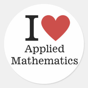 Redonda ❤️ Amo PEGATINA de Matemáticas Aplicadas
