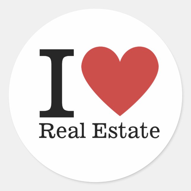 Redonda ❤️ Amo PEGATINA inmobiliario (Anverso)