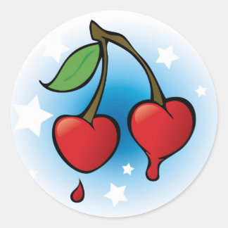 Redonda Amor a las cerezas - Pegatina