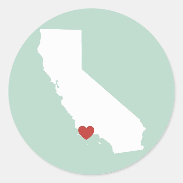 Redonda Amor de California - Pegatina de Personalizable (Anverso)